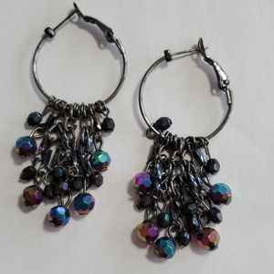 **free with any purchase** Hoop earing with hanging oil colored beads
